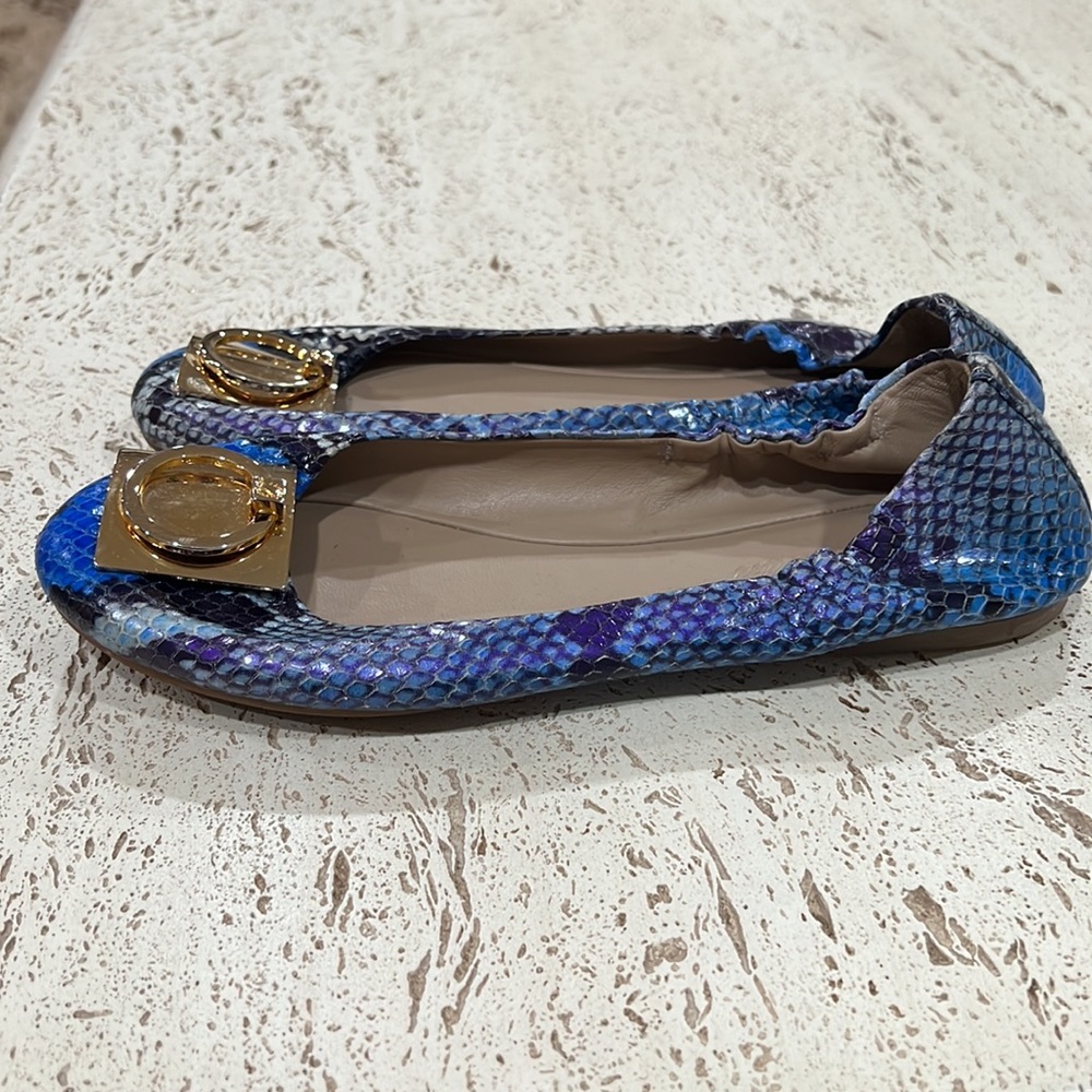 Delman Flats Shoes Python Leather Outside Beautif… - image 3